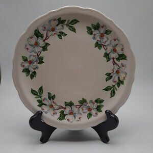 Syracuse China Dogwood Pattern 9-Inch Ceramic Scalloped Plate